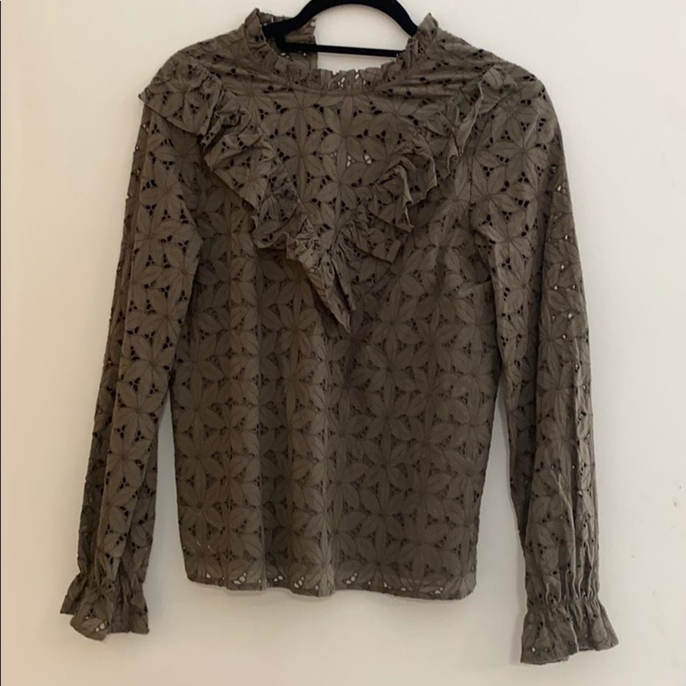 Green lace blouse